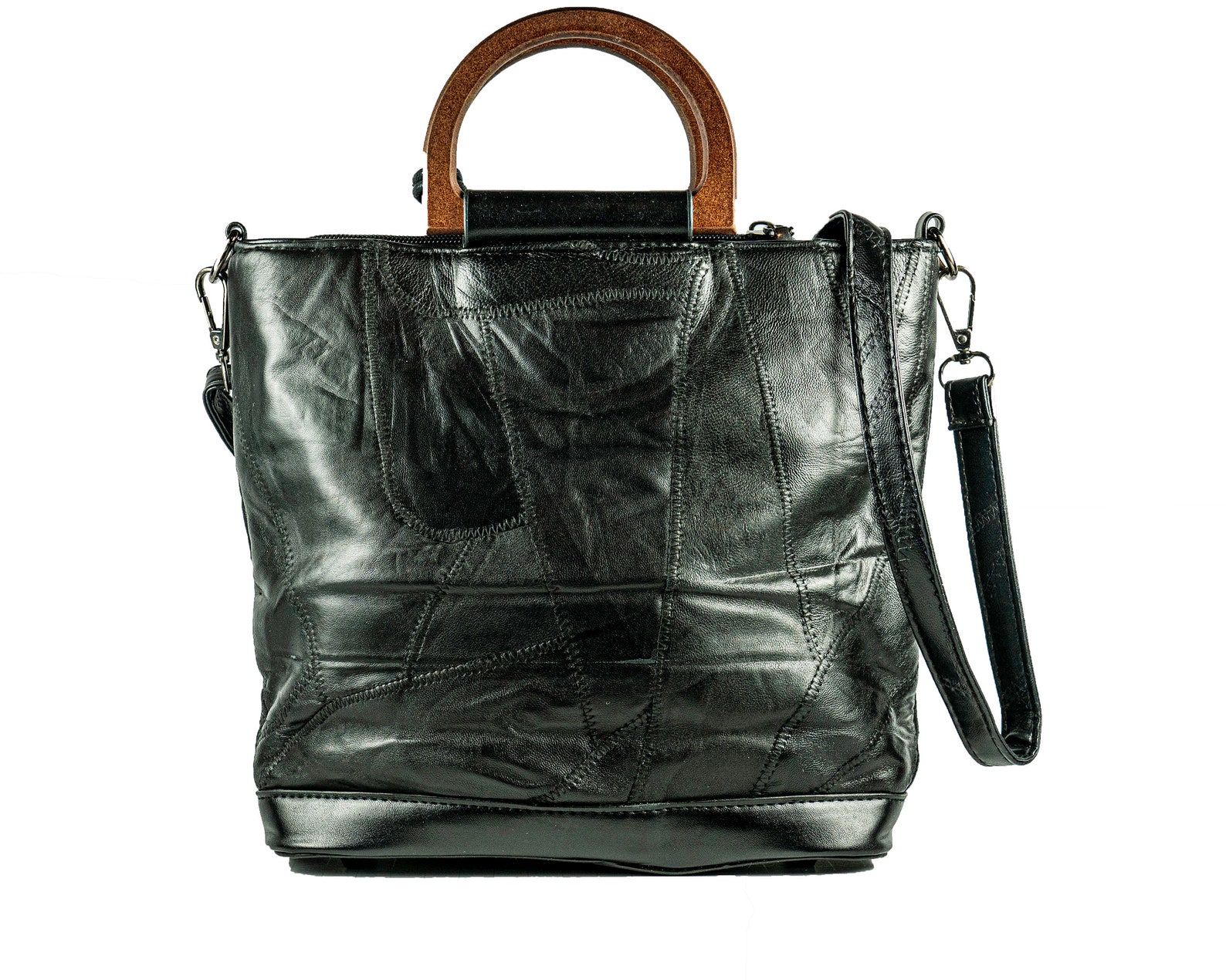 Black Studded Satchel Purse main image 0