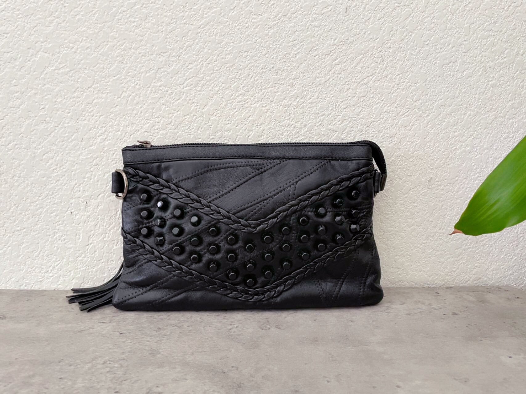 Black purse with spikes deals