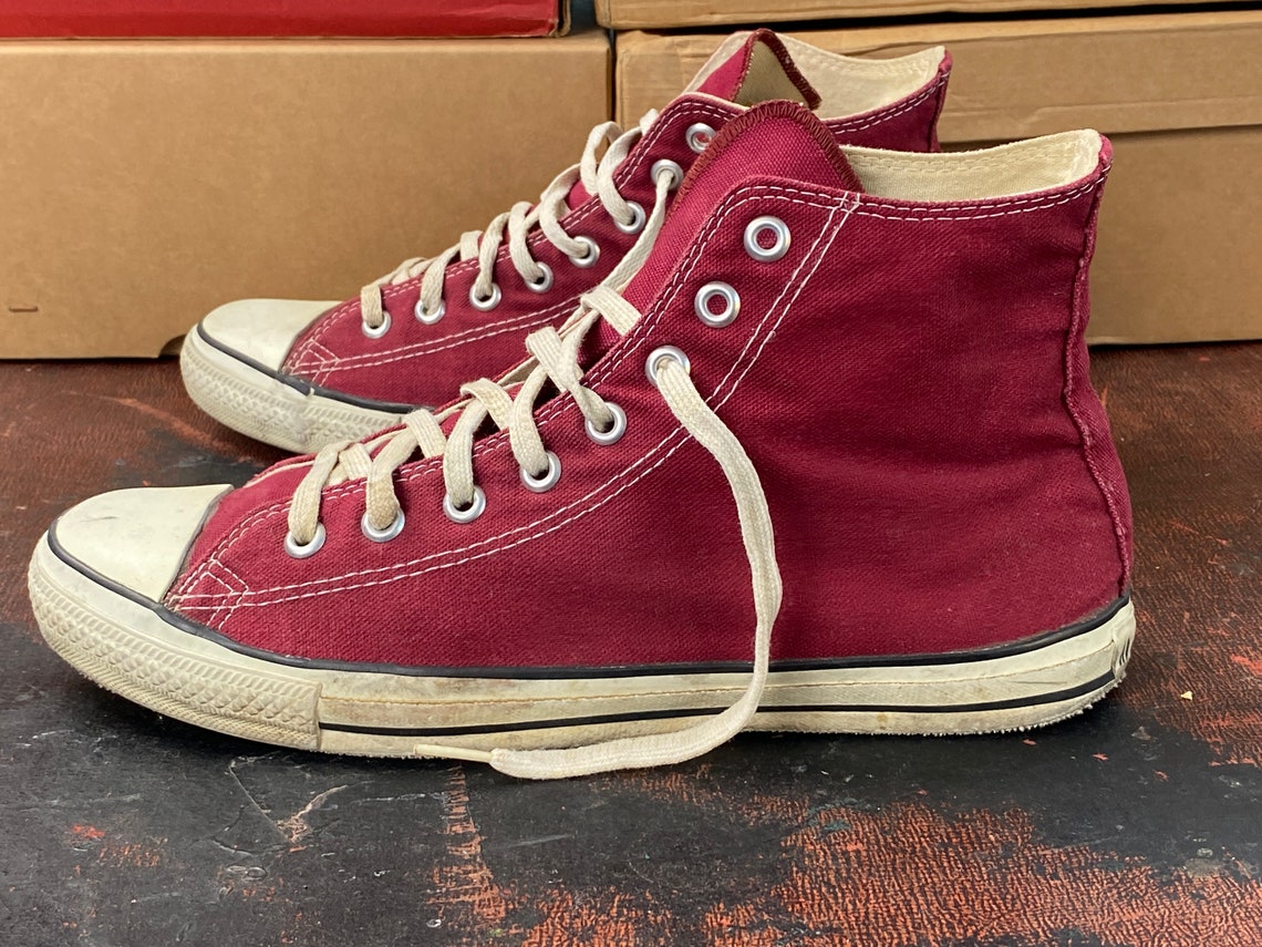 1990s CONVERSE Chuck Taylor sz 10.5 Crimson Red Made in | Etsy