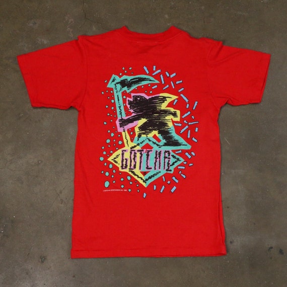 1980s Gotcha Red Surf Tee deadstock S 