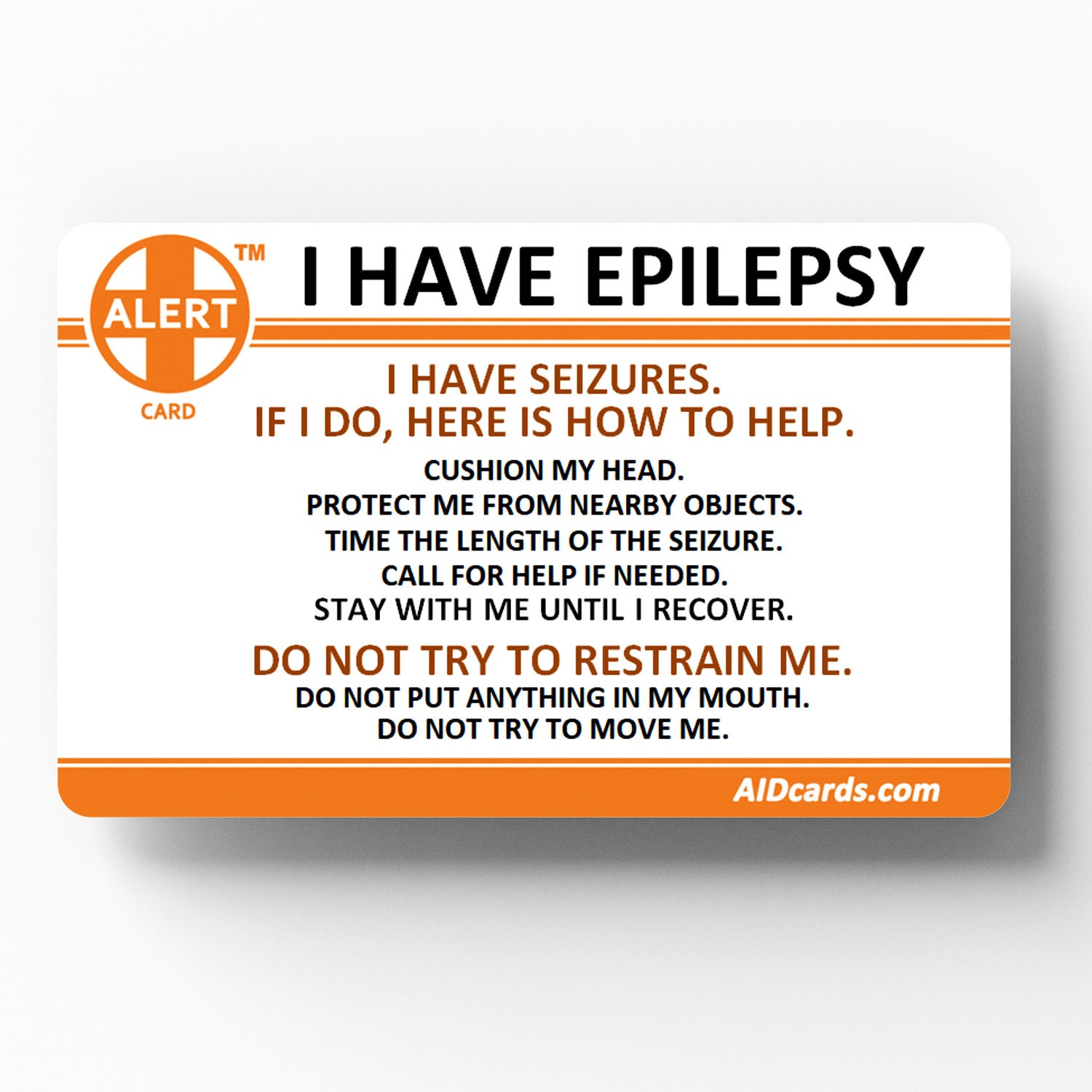 Epilepsy Alert Card Etsy