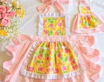 Slices of Lemon and Oranges Apron,  Lemonade Apron, Mommy and Me Apron, Matching Apron, Lemon Apron, Afternoon Tea Party