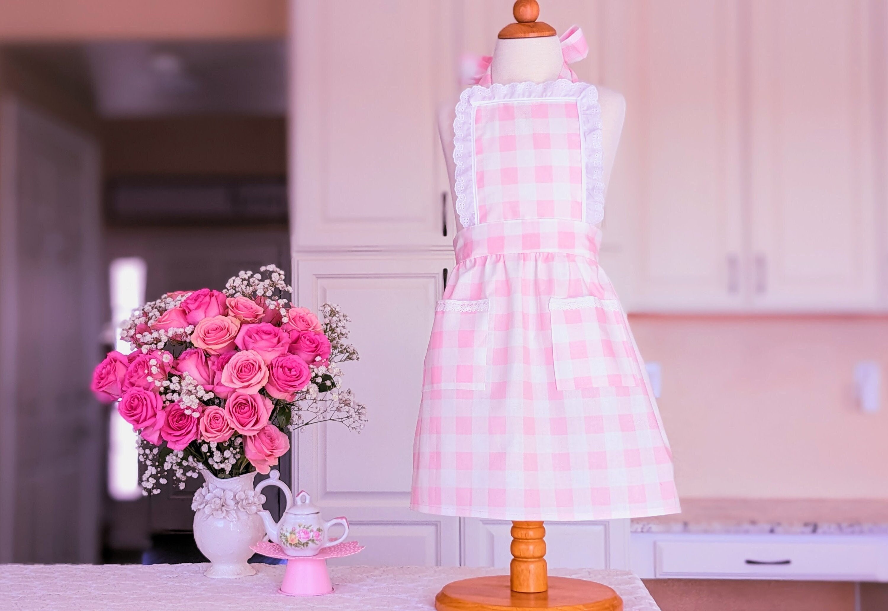 Hello Kitty Gingham Pinafore Apron