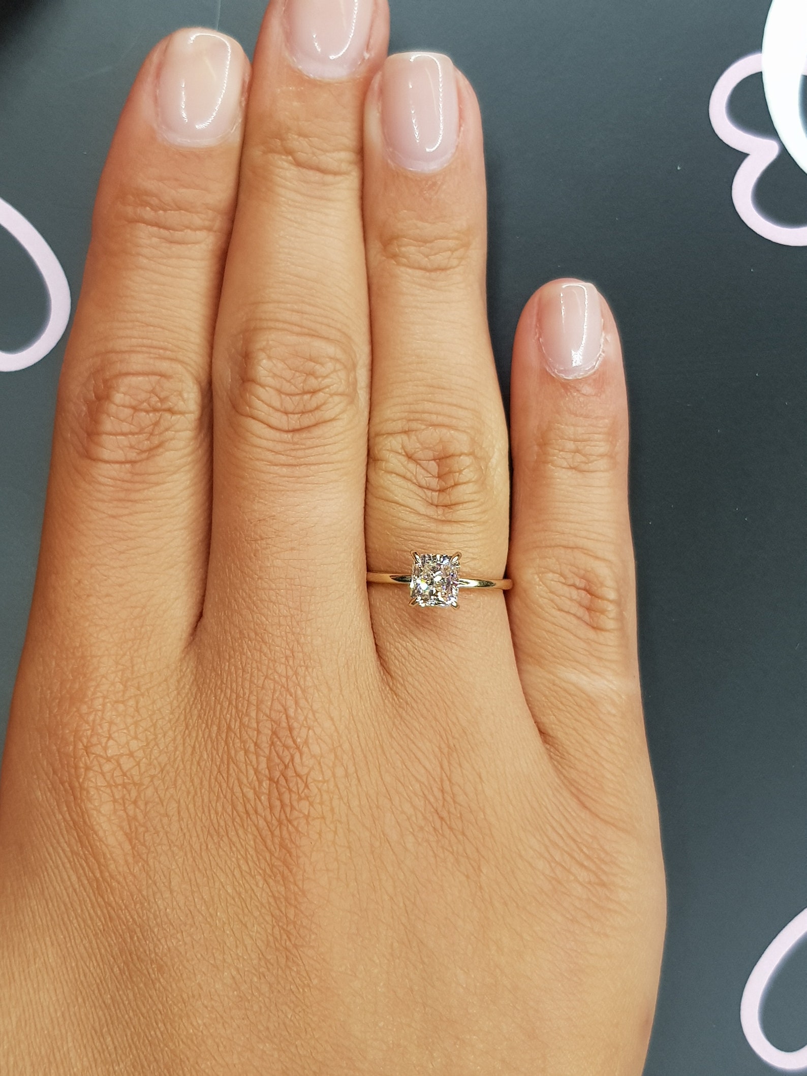 Diamond Engagement Ring 1 Carat Lab Grown Cushion Diamond Etsy