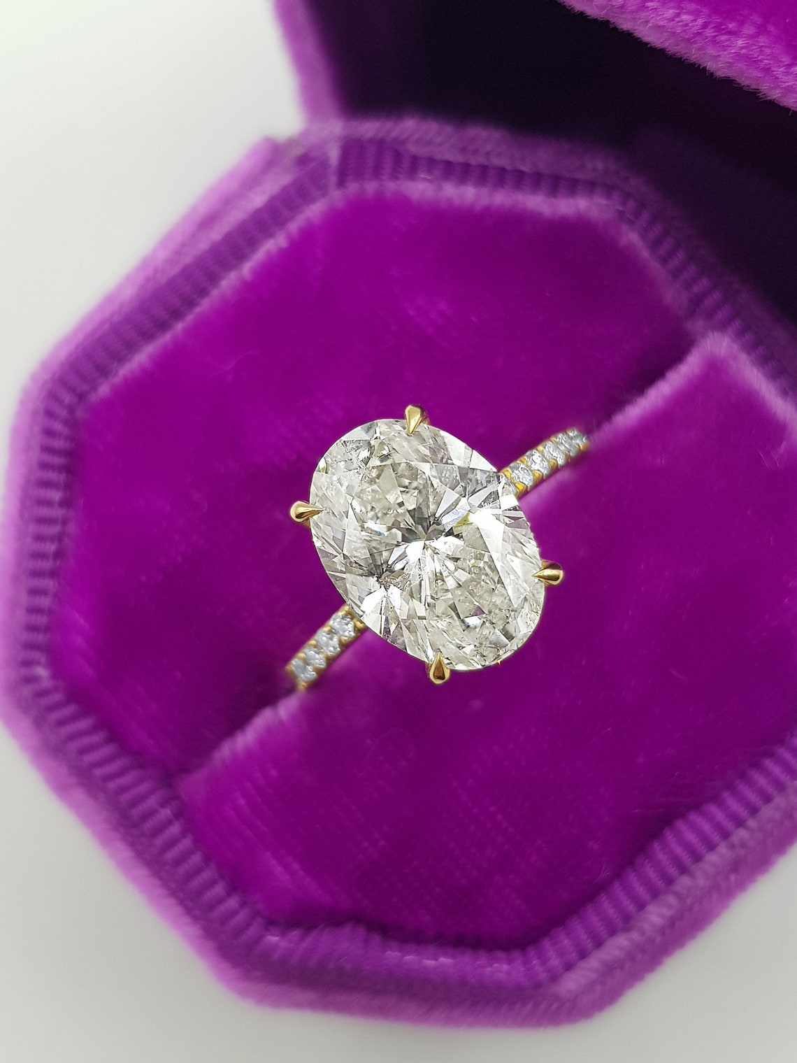 Oval Diamond Engagement Ring 3.50 Carats Diamond Ring Etsy