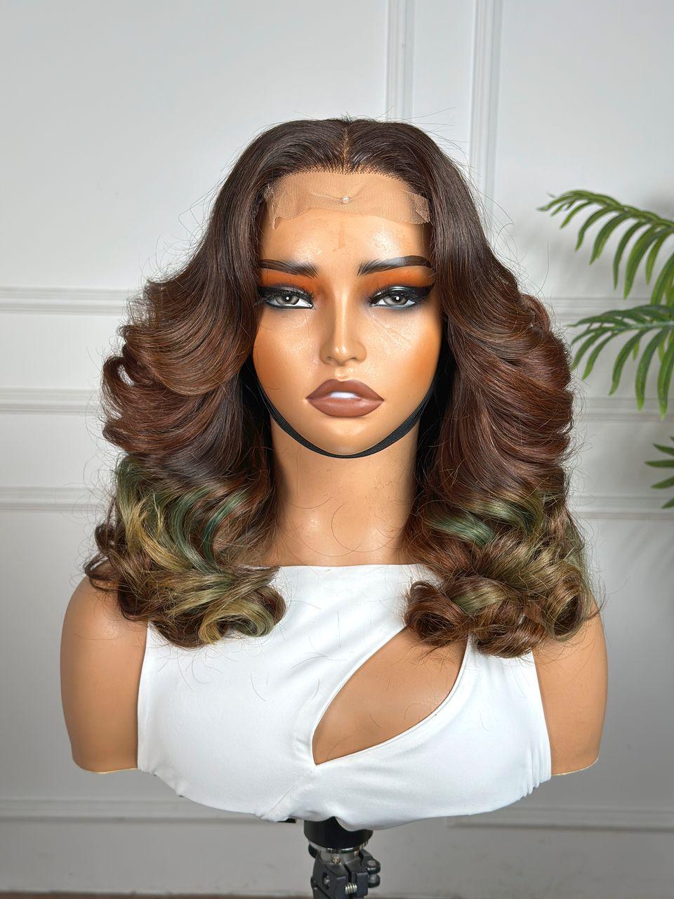 Luxe Glow Ombre Lace Closure Premium Human Hair Wig  display picture 1