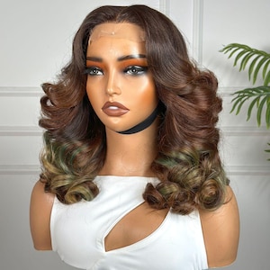 Luxe Glow Ombre Lace closure premium human hair wig.  12inches