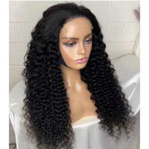 ON SALE!!!! Best quality deep wave virgin human hair wigs 5x5 lace closure wig.  Natural Color