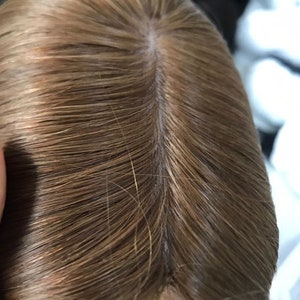 Alopecia Wig Medium Brown Human Hair Silk Base , Human Hair System For Alopecia, Silk Top Cancer Wig For Baldness