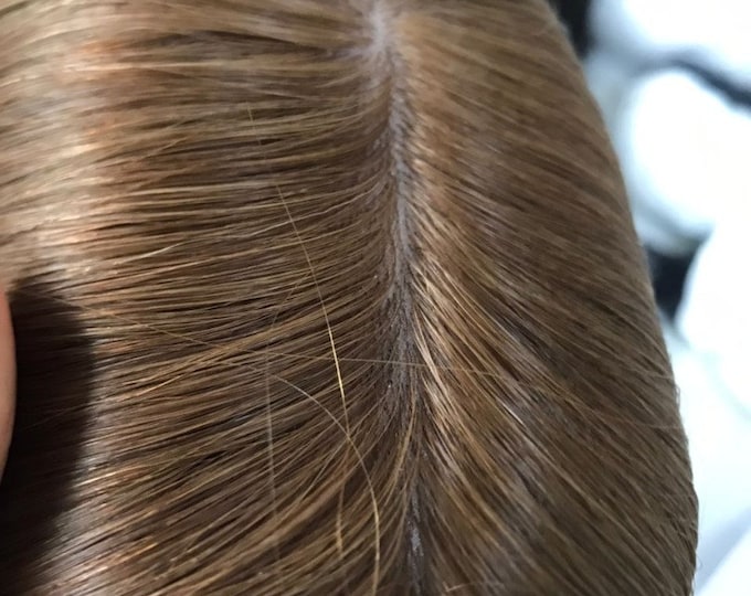 Alopecia Wig Medium Brown Human Hair Silk Base , Human Hair System For Alopecia, Silk Top Cancer Wig For Baldness