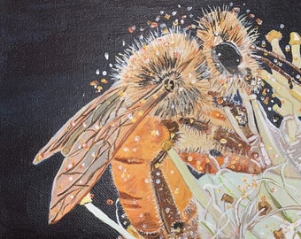 Honey Bee Original Fine Art Painting of "The Worker Honey Bee"