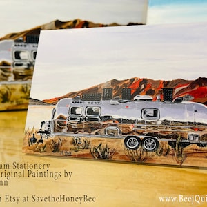 Airstream Papeterie Cartes de notes pliées avec enveloppes, coffret de 5 images différentes
