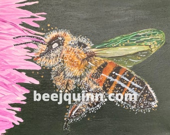 Original Fine Art Painting of "Glitter Bee"