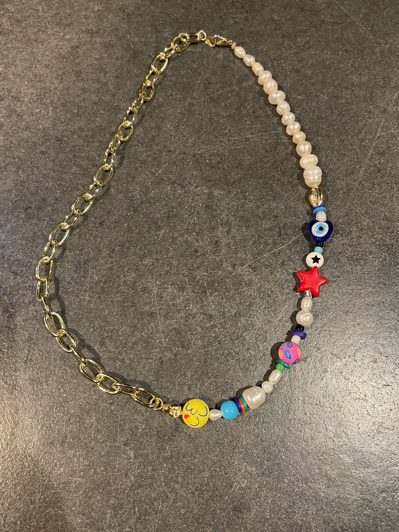 Trendy Summer Beaded and Pearl Inspired TikTok Necklace Etsy