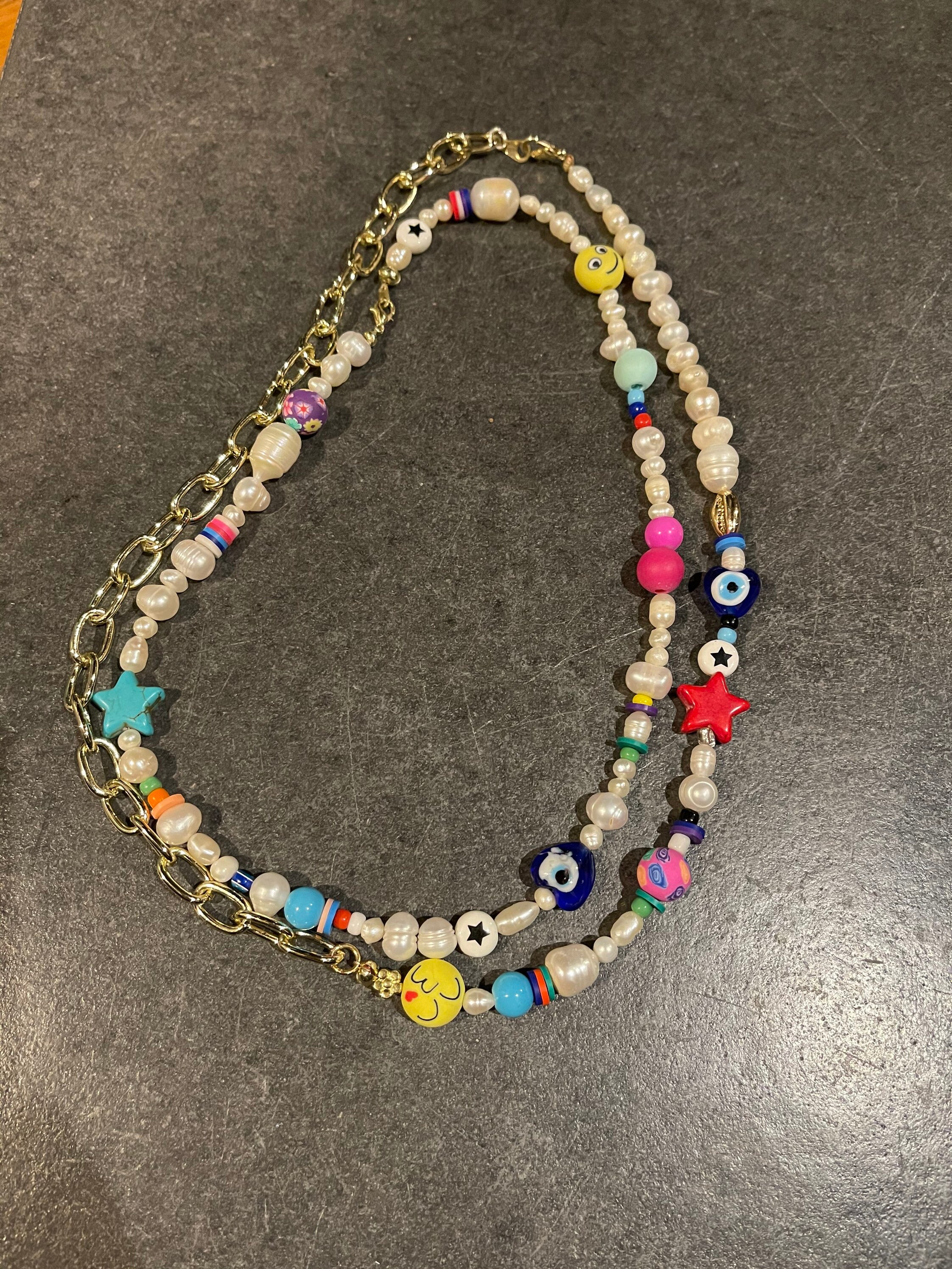 Trendy Summer Beaded and Pearl Inspired TikTok Necklace Etsy