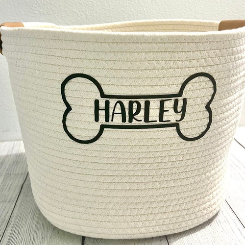Personalized Dog Toy Box Toy Basket Pet Storage Custom Etsy