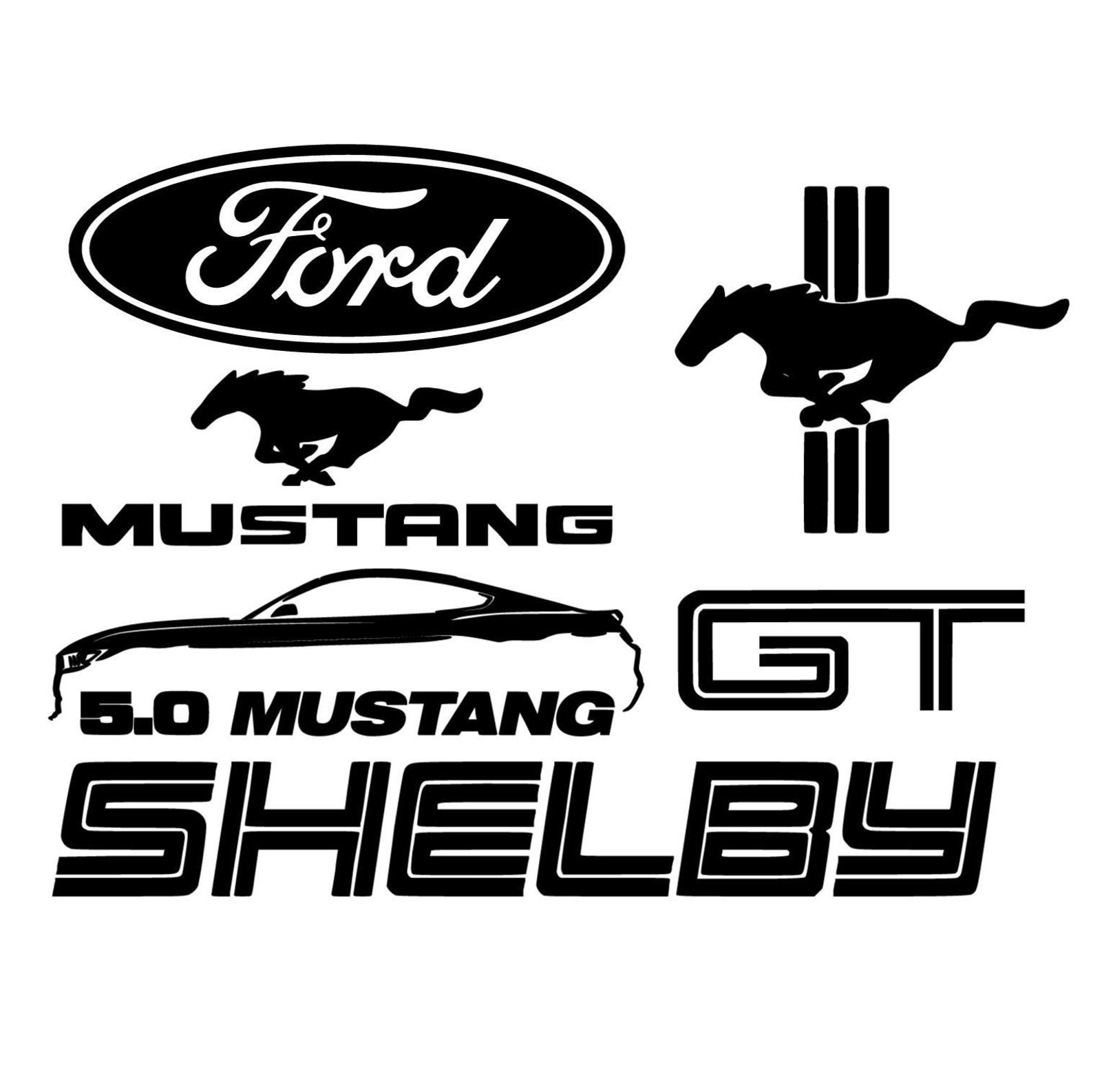 Mustang Car Decals Mustang Stickers Logos Car Stickers Etsy