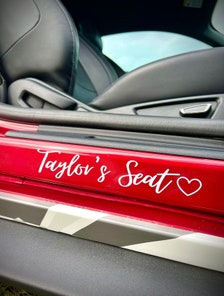 Girlfriends Name Seat Sticker for Car, Name Decal for Foot Step, Relationship Sticker, Custom Name Vinyl Decal, Gift for Him, Gift for Her