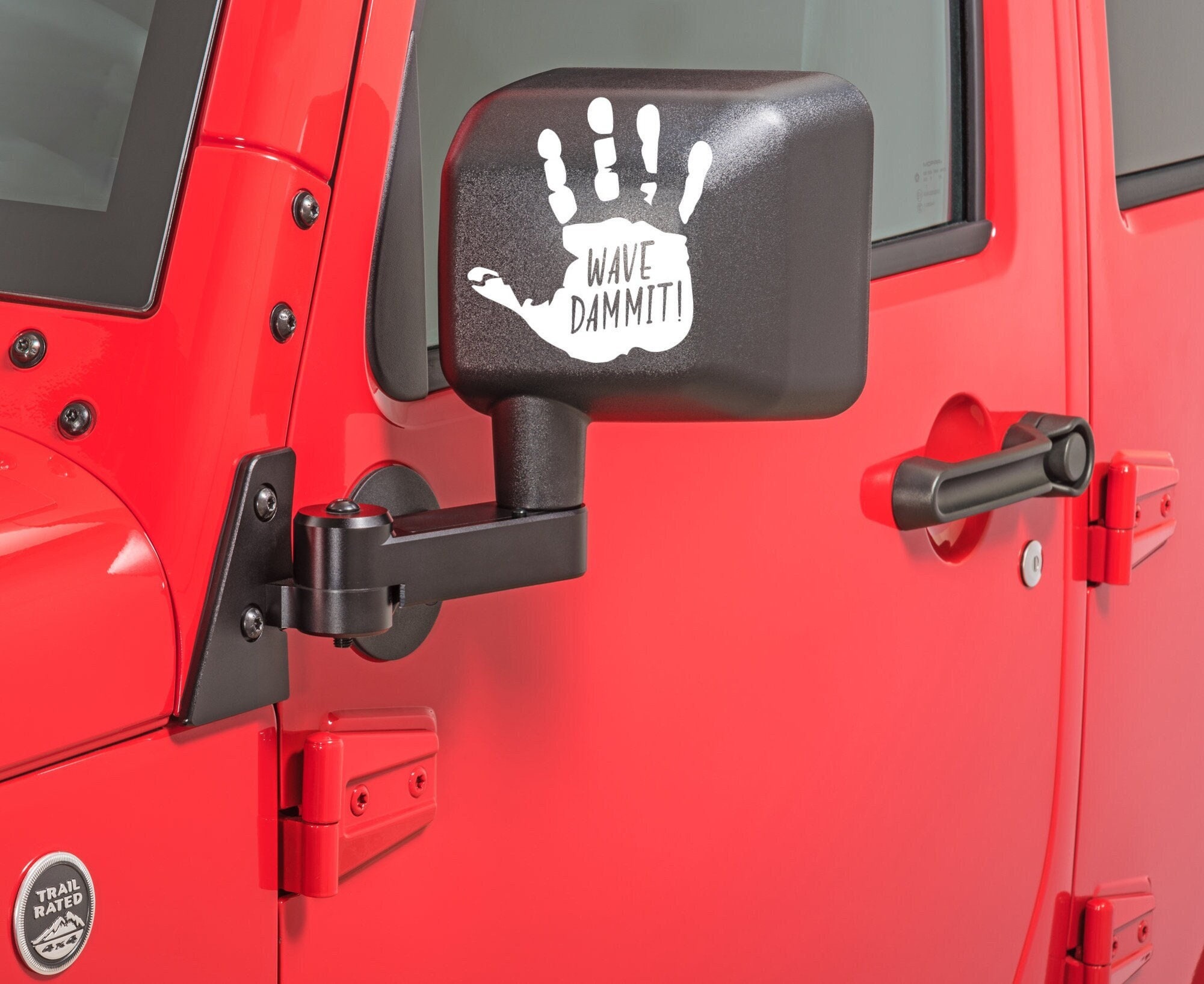 Hand Print wave Dammit Decal for Jeep Wrangler - Etsy