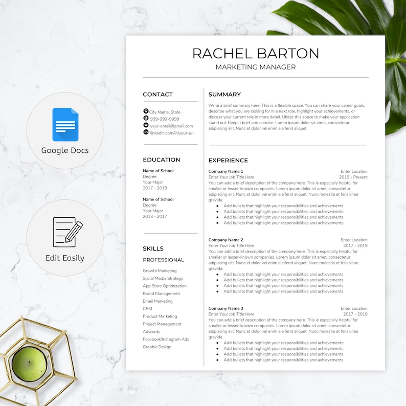 Modern Resume Template Google Docs - Il 794xN.2675847553 Mcpa 