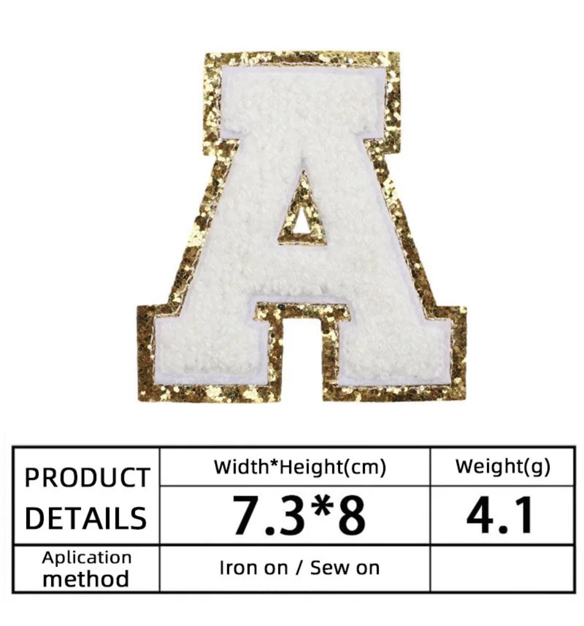 Chenille Iron on Letterswhite Etsy