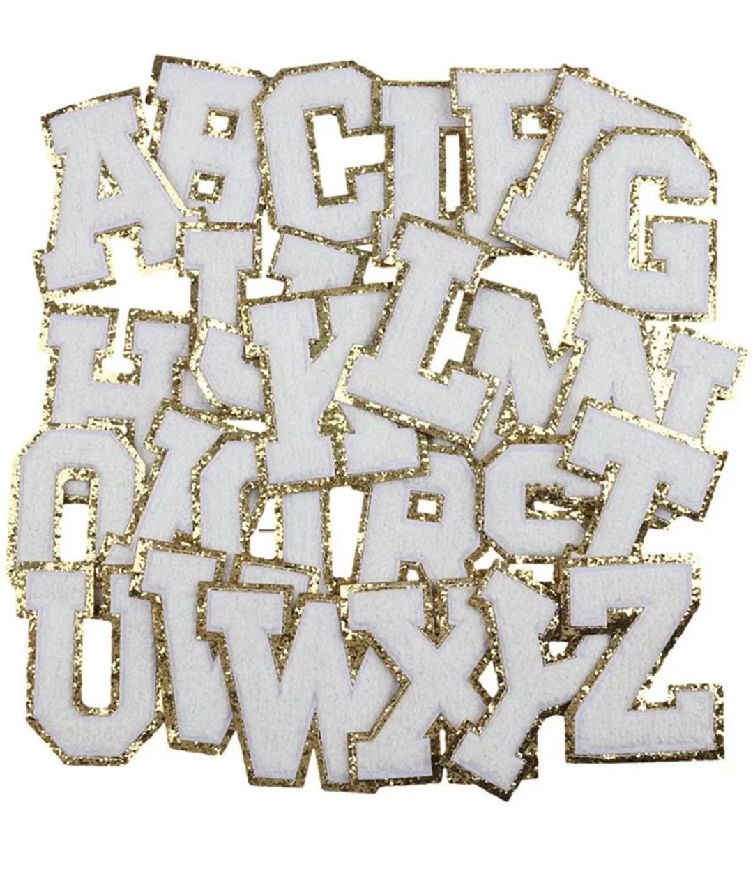 Chenille Iron on Letterswhite Etsy