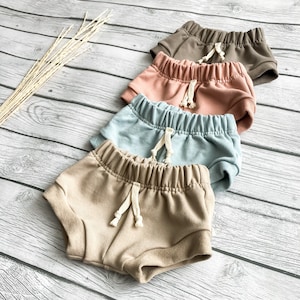 Organic Spring Shorties Baby Toddler French Terry | Baby Outfit | Spring Shorts | Baby | Toddler | boho neutral shorts | Gender Neutral