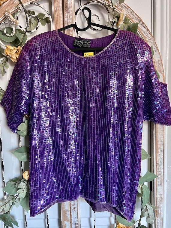 Vintage Sequin Silk Blouse