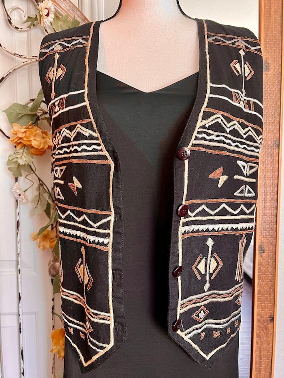 Vintage Tribal Geometric pattern vest