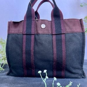 HERMES Cotton Canvas Fourre Tout PM Tote Brown 75923