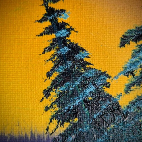 Peaceful Winter Sunrise - Oil Painting on Canvas - 16x20 - shops Bob Ross