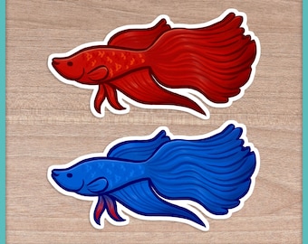 Adesivos de peixe betta (personalizáveis disponíveis!)