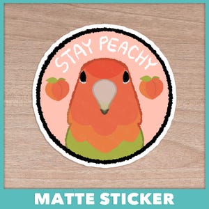 Stay Peachy Lovebird Sticker