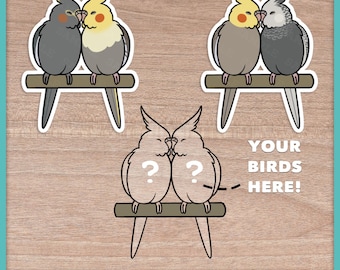 Custom Cockatiel Pair Stickers