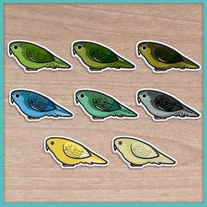 Lineolated/Barred Parakeet (Linnies) Waterproof Stickers