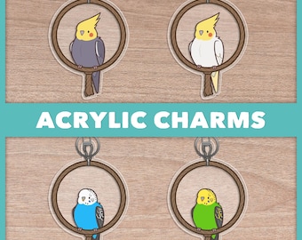 Ring Swing Buddies Parrot Acrylic Keychain