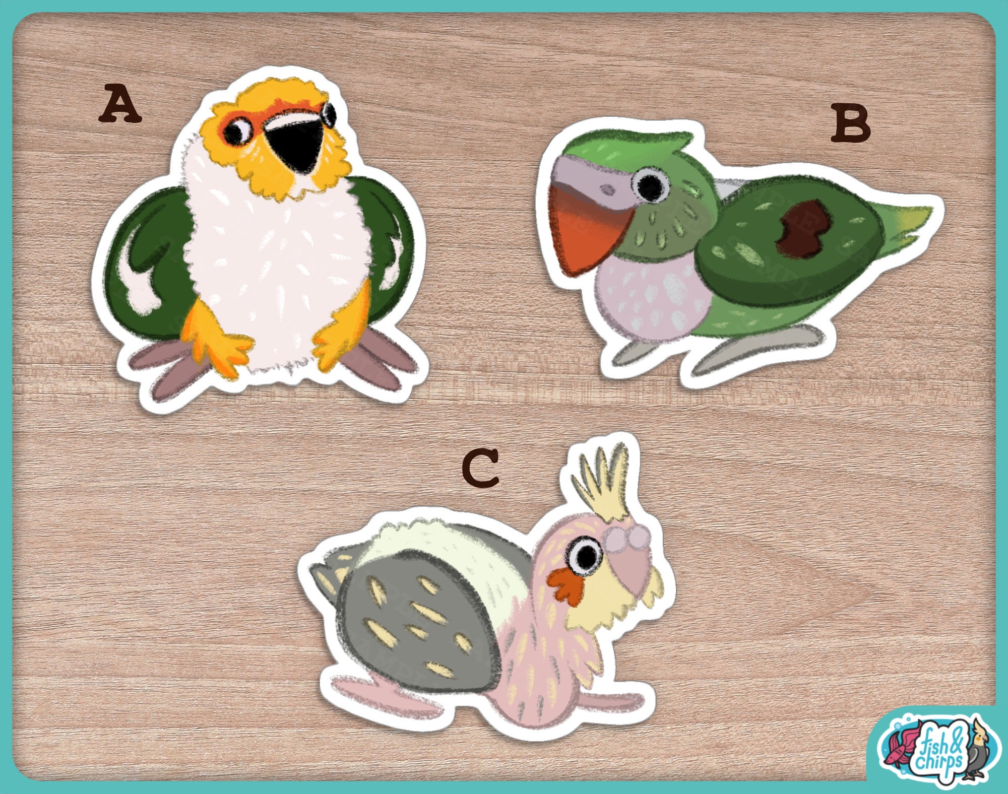 Sun Conure Preening Sticker — Dip and Cheeseball