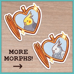 Sticker Médaillon coeur calopsitte