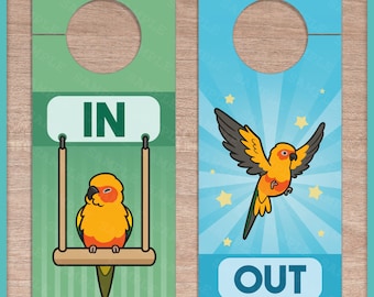 In/Out of Cage Door Hanger (Sun Conure) - New and Improved!