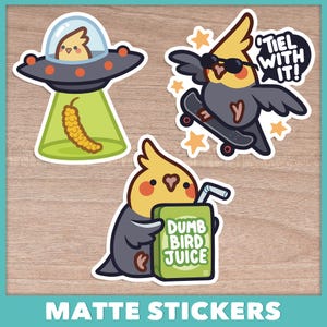 Cute Funny Cockatiel Stickers