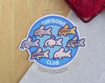 Corydoras Catfish Club Sticker for Aquarists
