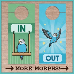 In/Out of Cage Door Hanger (Budgie) - New and Improved!