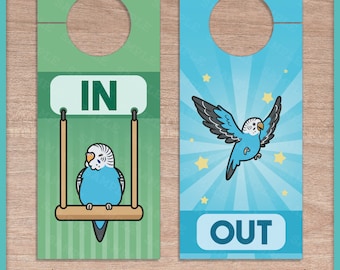 In/Out of Cage Door Hanger (Budgie) - New and Improved!