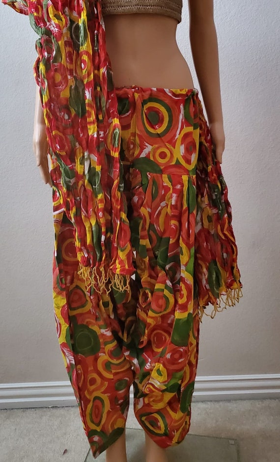 Indian Clothing Women's Full Length Floral Patiala and Dancer Pants, with  Scarf - In-Sattva