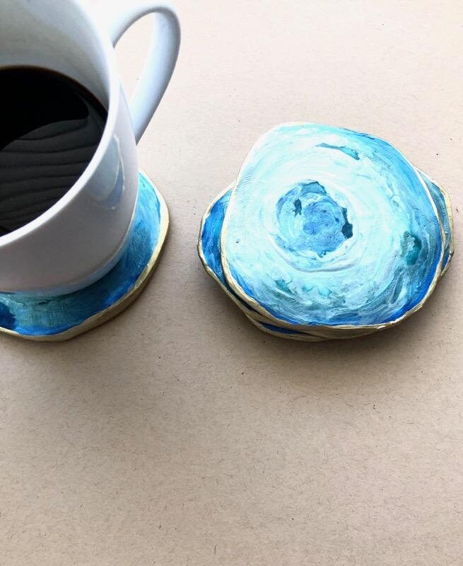 Ceramic Coasters Set Coasters Coaster Set Four Geode Coasters Etsy Sweden