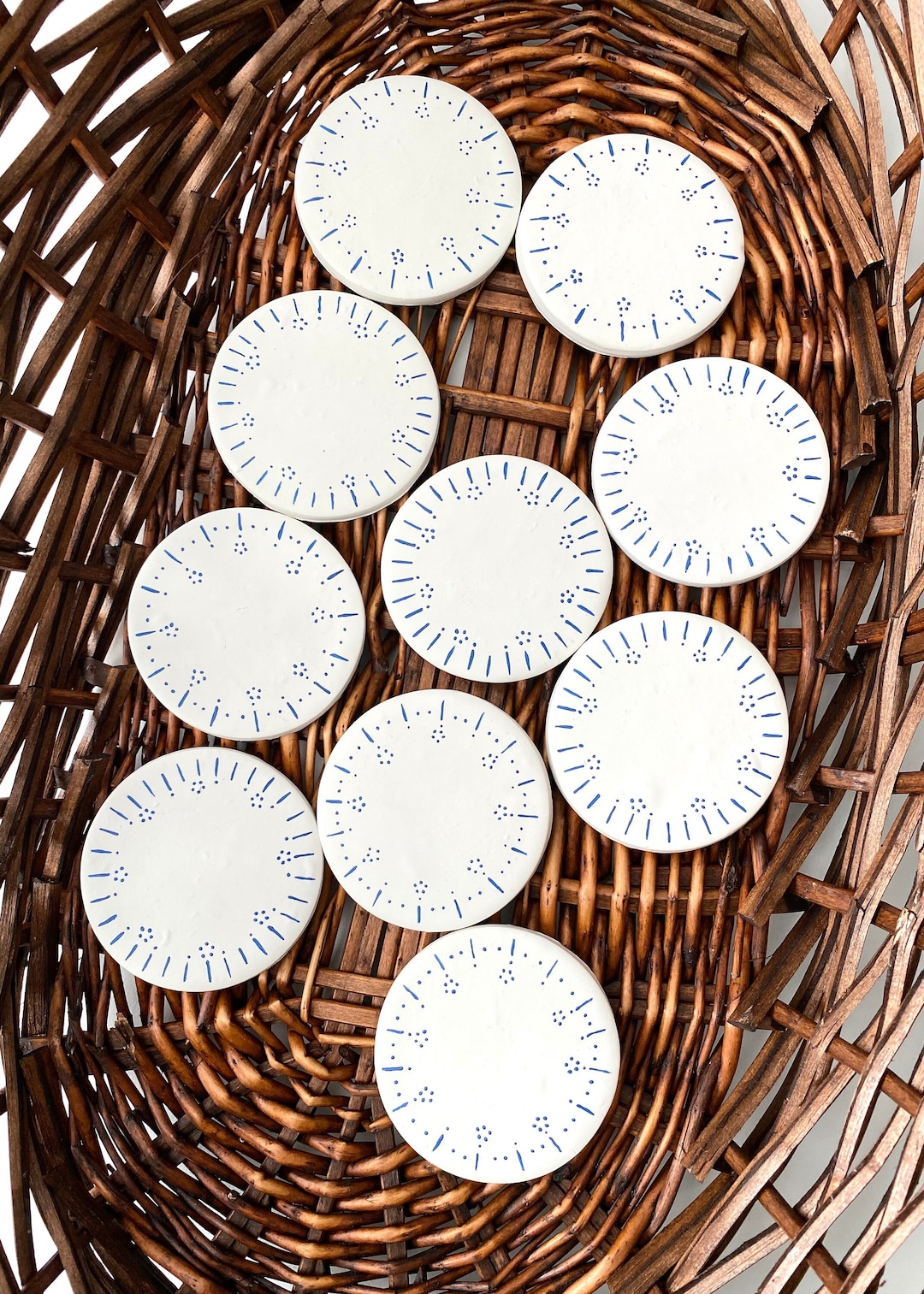 Coasters White Ceramic Coasters White Clay Home and Living Etsy UK