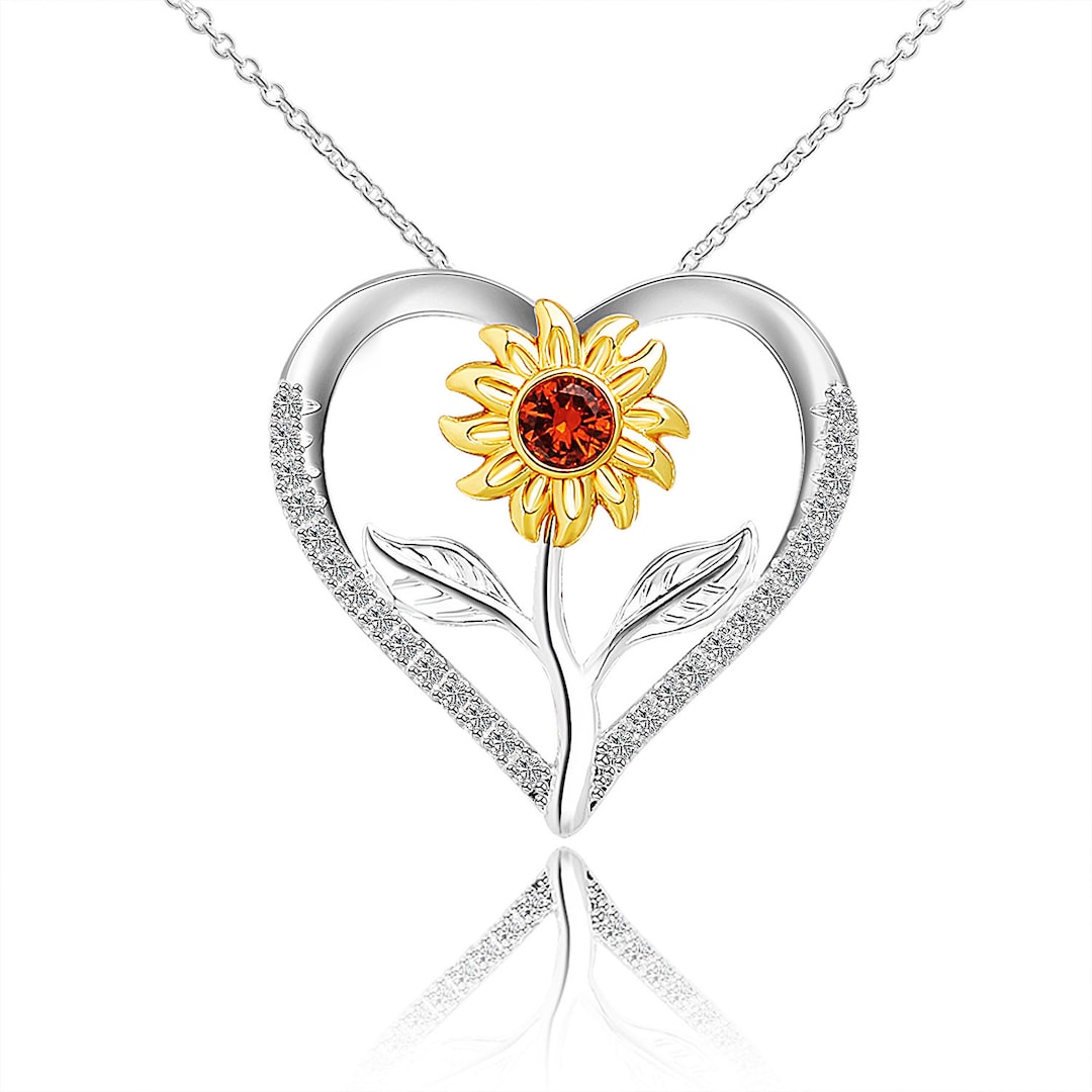 Vintage Sunflower Necklace Lovers Necklace Valentine's Day Gift