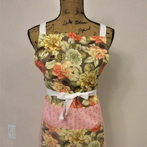 CHEF APRON, soft cotton canvas apron, Warm Fall colors, apron with pocket