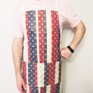 Stars and Stripes Apron: Patriotic Chef Apron with Double Pocket