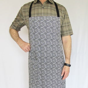 Geometric Print Chef Apron: Soft Cotton Canvas Kitchen Apron